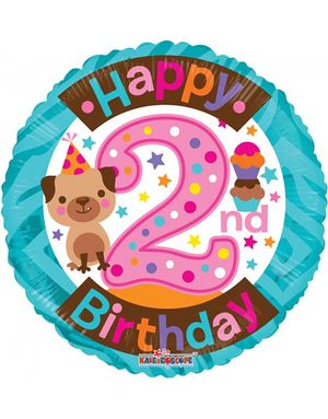 Happy 2 Birthday Girl - Folieballon 46 cm