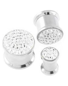 Piercing Plug Dekoreret med Klare Sten