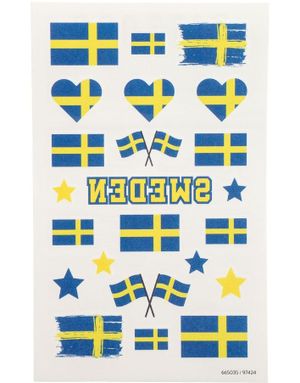 Svenske Flagg Motiv - Midlertidige Tatoveringer