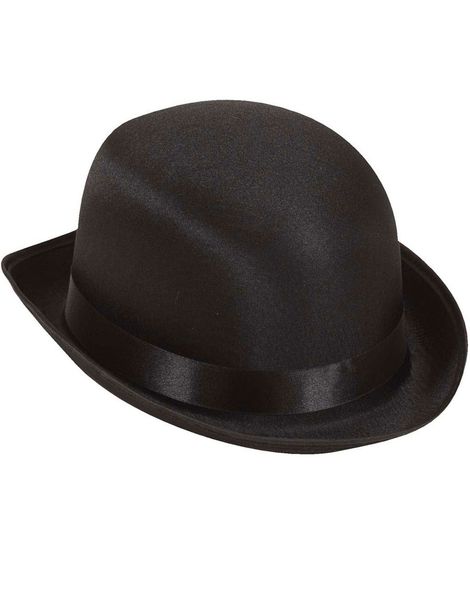 Sort Lux Bowlerhat i Satin
