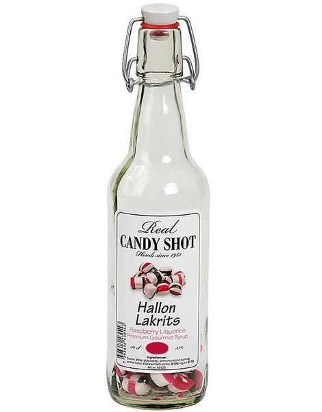 Hindbær og Lakrids - Real Candy Shot i Patentflaske