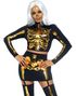 Golden Skeleton Kostume Til Dame 2 Dele