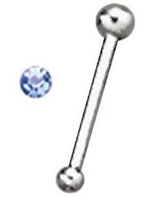Single Light Blue Stone - Næsepiercing
