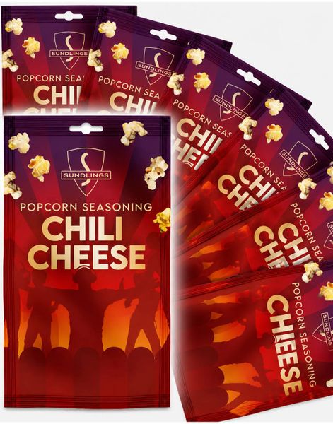 16 stk Sundlings Chili Cheese Popcornkrydder - Hel Eske 416 gram