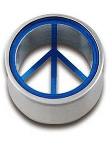 Piercing Plug med Blåt Peace-Tegn