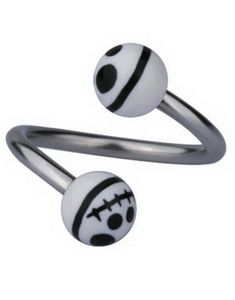 Eyebrow Piercing with Jack Skellington Head - Hvid/Sort - 1.2 x 10 mm