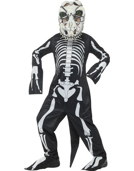 T-Rex Skelet Børnekostume med Maske