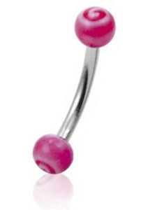 Rund Pink - 1.2 x 8 mm Øjenbrynspiercing