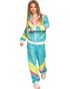 Neon Blå 80’er Grilldress med Lommer til Dame
