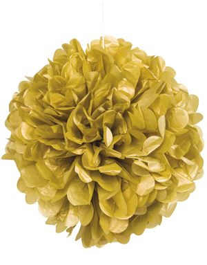 1 stk Guldfarvet Puf Pom Pom 40 cm