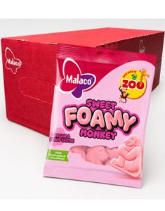 10 stk Malaco Zoo Foamy Monkey - Skumgodteri med Fruktsmak - Hel Eske 1,15 kg