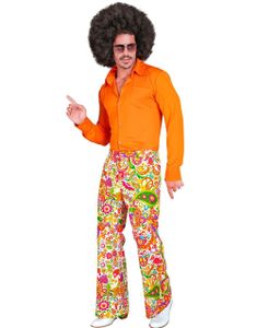 Blomstrete Hippie Kostymebukse til Herre