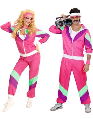 Hip Hop Flava - 80'er Pink Joggingsæt Kostume 