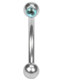 Kløver Turkis - 1.2 x 8 mm Øjenbrynspiercing