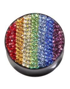Diamond Rainbow - Sort Piercing Plug