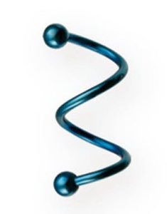 Dual Curve 1.2 x 14 mm - Lyseblå Øjenbrynspiercing