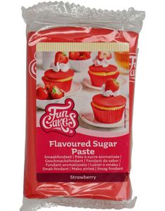 Funcakes Rød Fondant med Jordbærsmak 250 gram