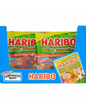 12 stk Haribo Jelly Bunnies - Vingummikaniner med Fruktsmaker - Hel Eske 1,68 kg