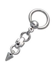 BCR Piercing med Hængende Spike - 1.6 x 10 mm