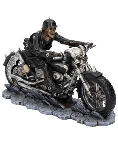 James Ryman Hell on the Highway - Motorcykelfigur med Skelet 20 cm