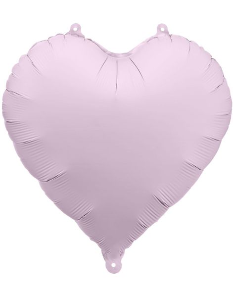 Hjerteformet Matt Lilla Folieballong 45 cm