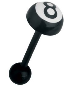 Eight Ball - Sort Tungepiercing
