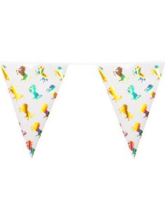 Banner med Vimpler og Holografisk Guldmotiv 4 meter - Unicorn Gold
