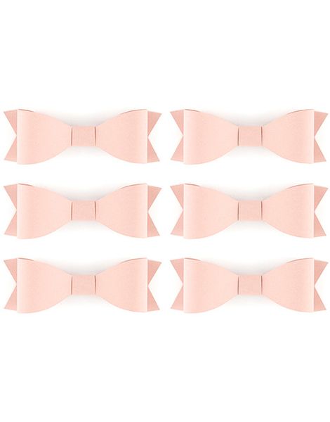 6 stk Pudderrosa DIY Sløjfer 9x3 cm