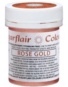 SugarFlair Metallic Rosegull Sjokoladefarge - 35 gram