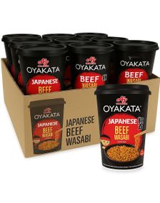 8 stk Aj Oyakata Japanese Spicy Beef Wasabi Noodle Cup - Hel Eske 744 gram (Japan)