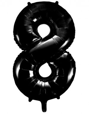 Tallet 8 - Sort JUMBO Folieballon 86 cm