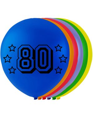 80 tal - 8 stk Flerfarvede Balloner 26 cm