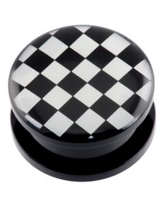 Skakmønstret Sort Piercing Plug