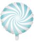 Lys Blå Candy Mønstret Folieballon 45 cm