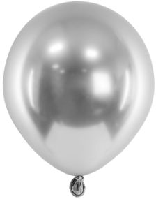 50 stk Glossy Sølvfargede Ballonger 12 cm