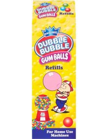Original Dubble Bubble Gum Balls - Melkekartong med Tyggegummi i Assorterte Fruktsmaker 400 gram