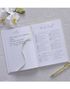 Hvit Bryllupsplanlegger med "Wedding Planner" i Preget Tekst - 49 Sider 22x15 cm - Mordern Luxe