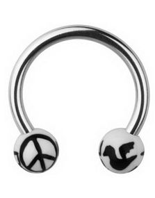 Peace Øjenbrynspiercing - White - 1.2 x 10 mm