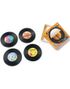 4 stk Forskjellige Vinyl Plater Glassbrikker