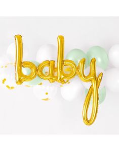 Baby - Gullfarget Folieballong 75,5x73,5 cm