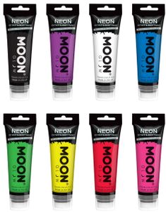 VÆLG BLANDT 9 FARVER - Neon UV/Blacklight Ansigts- og Kropsmaling med Svamp 75 ml