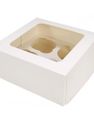 5 Stk Hvide Muffinsbokse - Hver Indeholder 4 Muffins