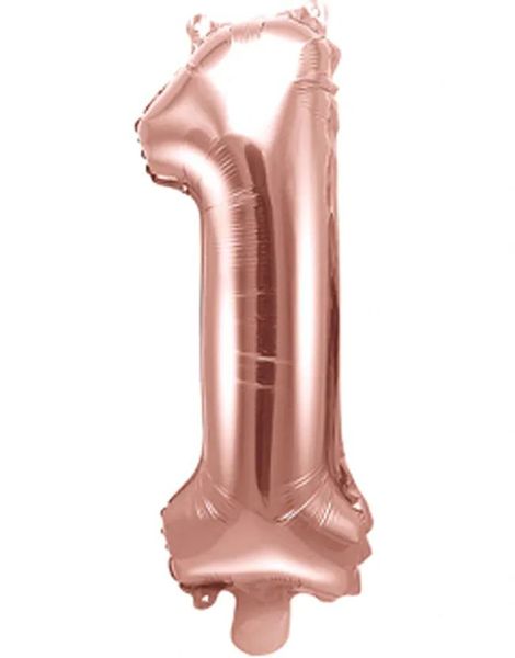 Tallet 1 - Rosenguldfarvet JUMBO Folieballon 86 cm