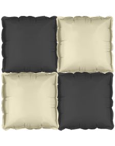 4 stk Tosidig Beige/Svart Firkantet Folie Ballong for Backdrop/Bakgrunn