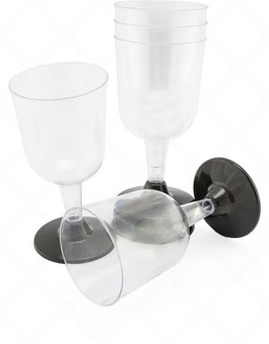 5 stk 170 ml Genanvendelige Gennemsigtige Vinglas med Stilk i Plast