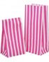 1 stk. Stribede Pink Retro Godteposer i Papir 25x11 cm