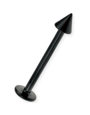 Sort PVD Basic Labret med Spike Kugle