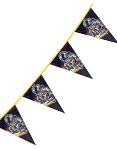 Funky Astronaut Banner med Vimpel Flagg 6 meter - Astronaut Party