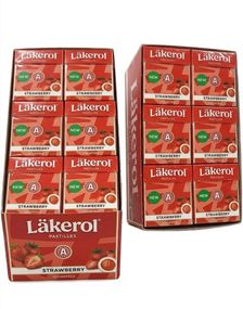 1807833600_648 stk Läkerol Strawberry Sugarfree / Sukkerfrie Pastiller med Jordbærsmag - Hel Æske 1,2 kg