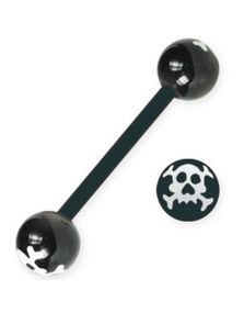 Crazy Skull Sort - Tungepiercing
